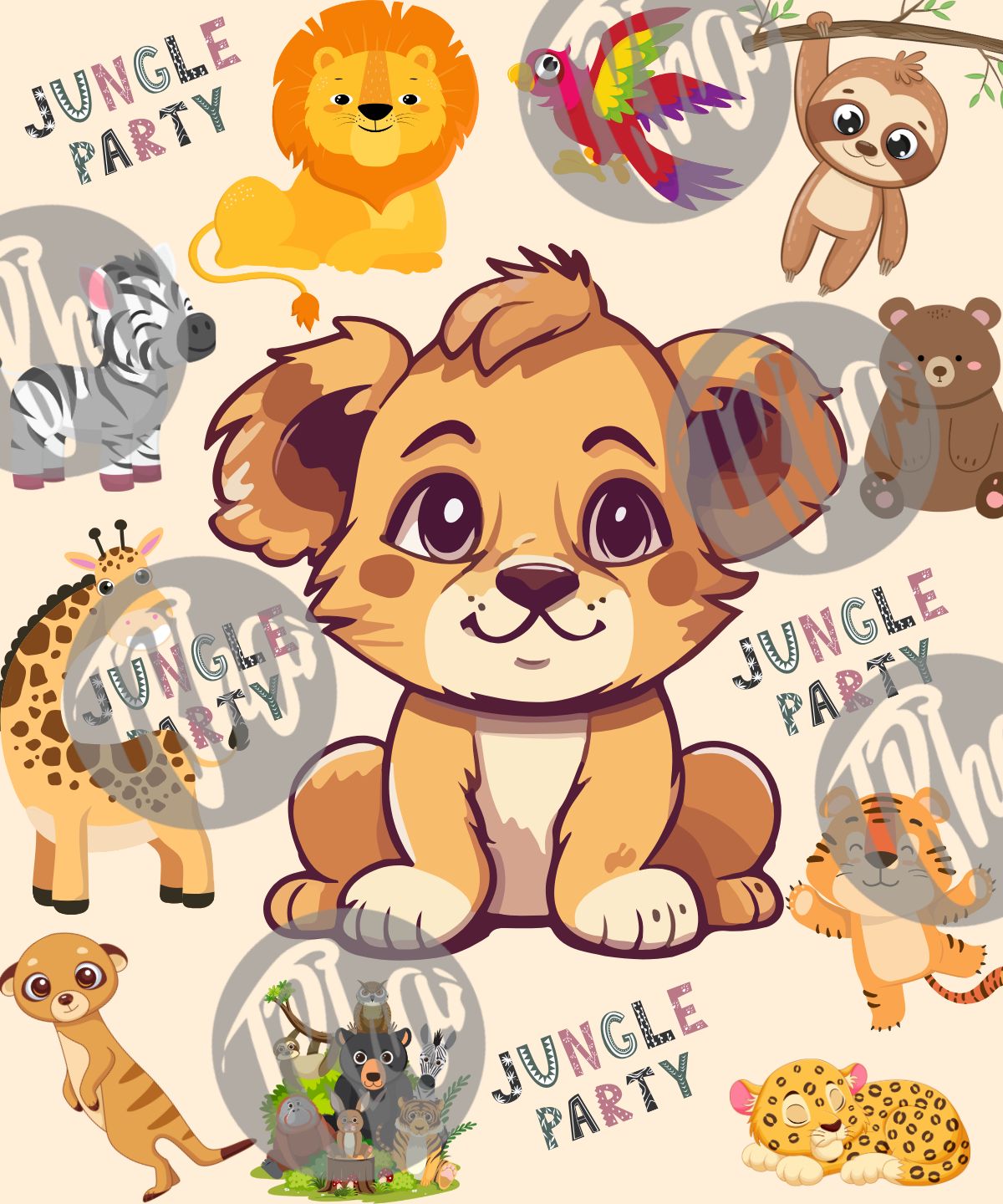 Jungle Party Simba And Friends All Over Printed Sweatshirt