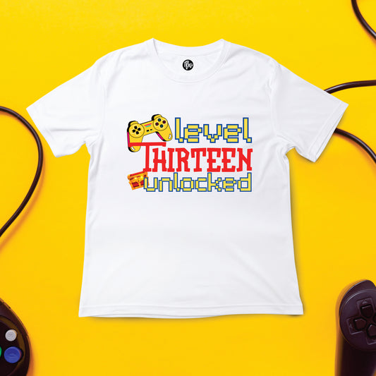 Level 13 Unlocked | Personalized Birthday T-Shirt for Gamers