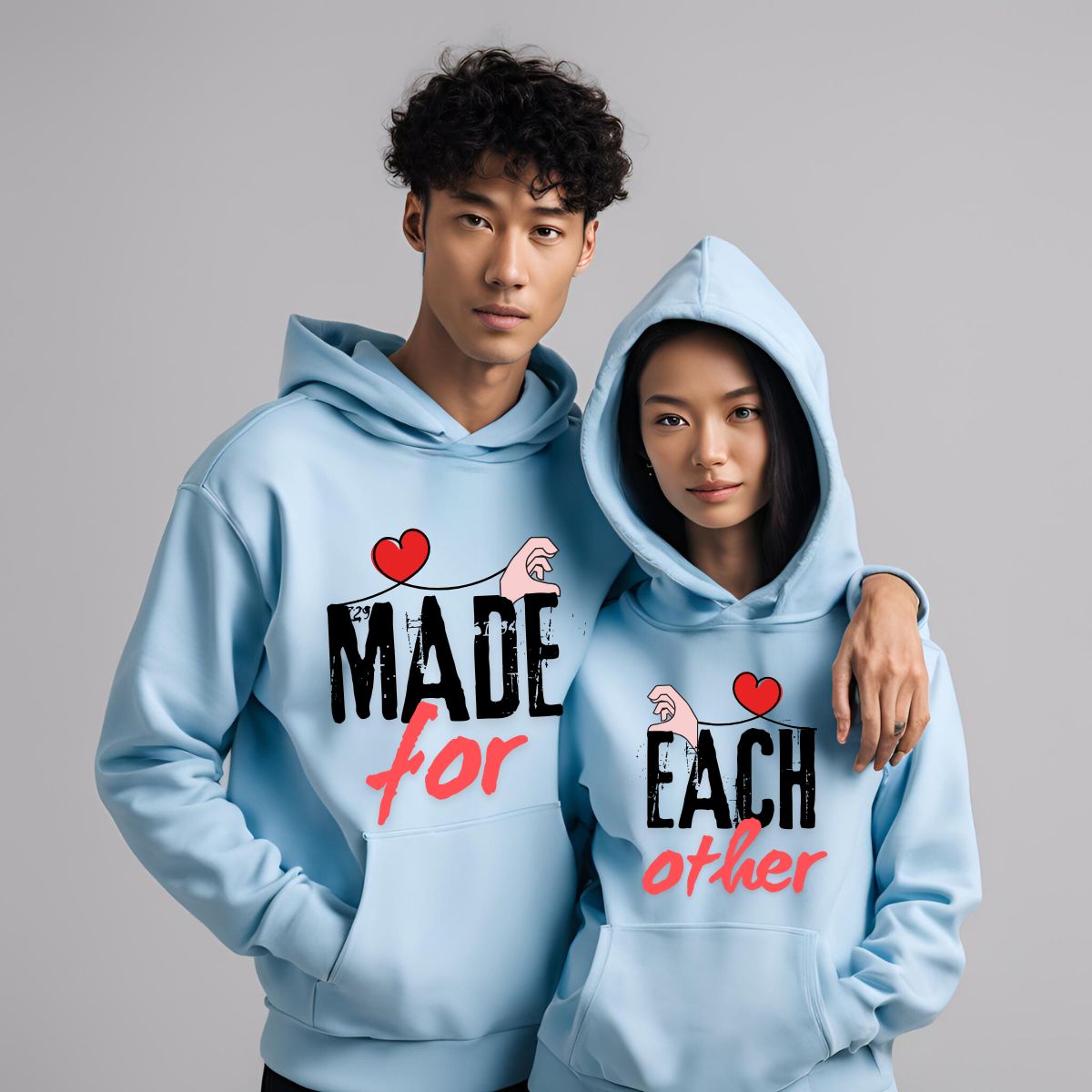 Made For Each Other Couple Hoodies