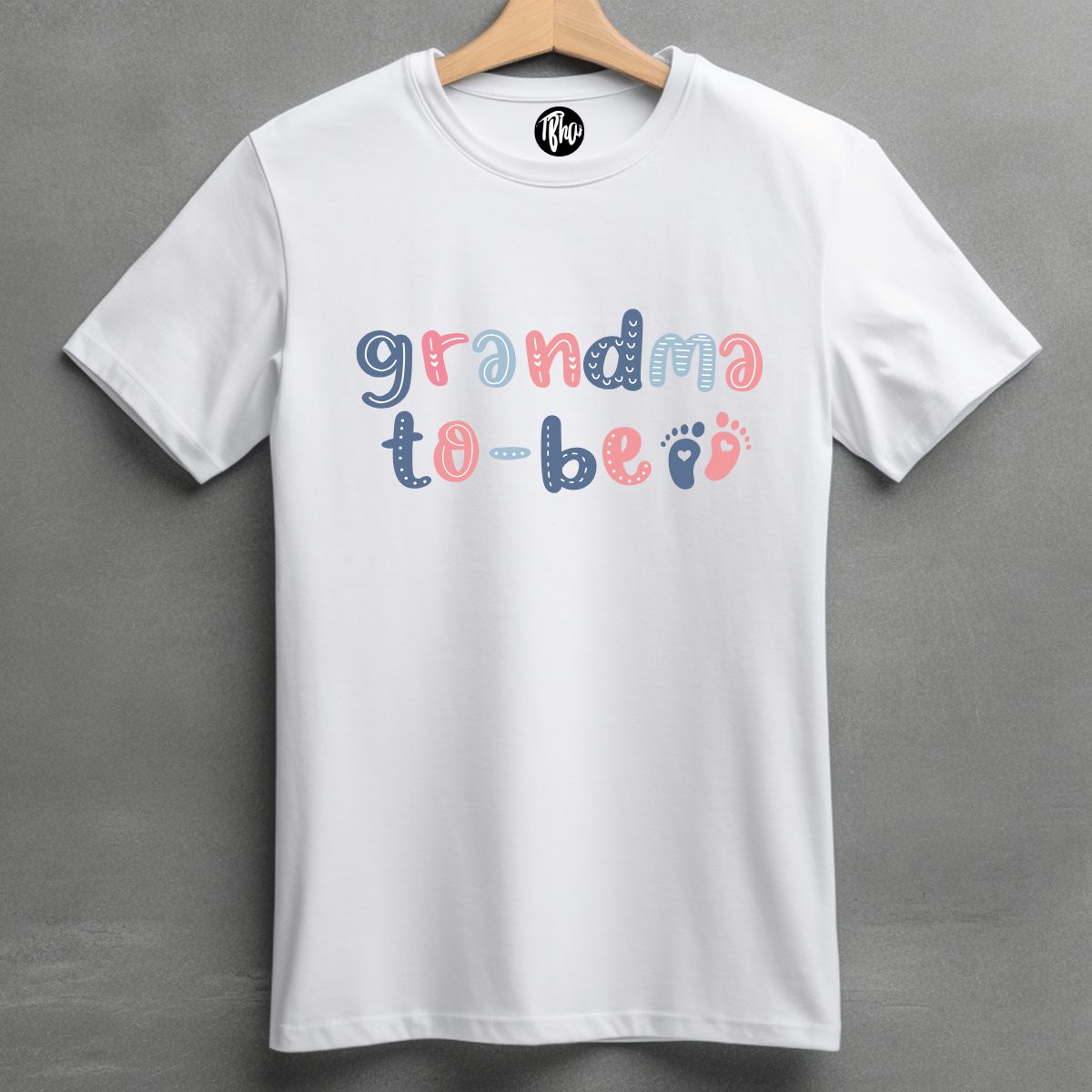 Grandma Grandpa To Be & Other Personalized Text Based Baby Announcement T-Shirts