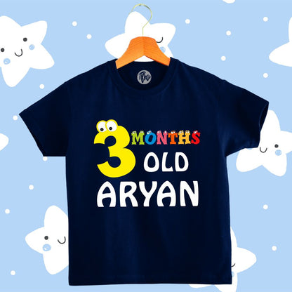 Personalized Monthly Birthday T-Shirt for Babies | 0-9 Months