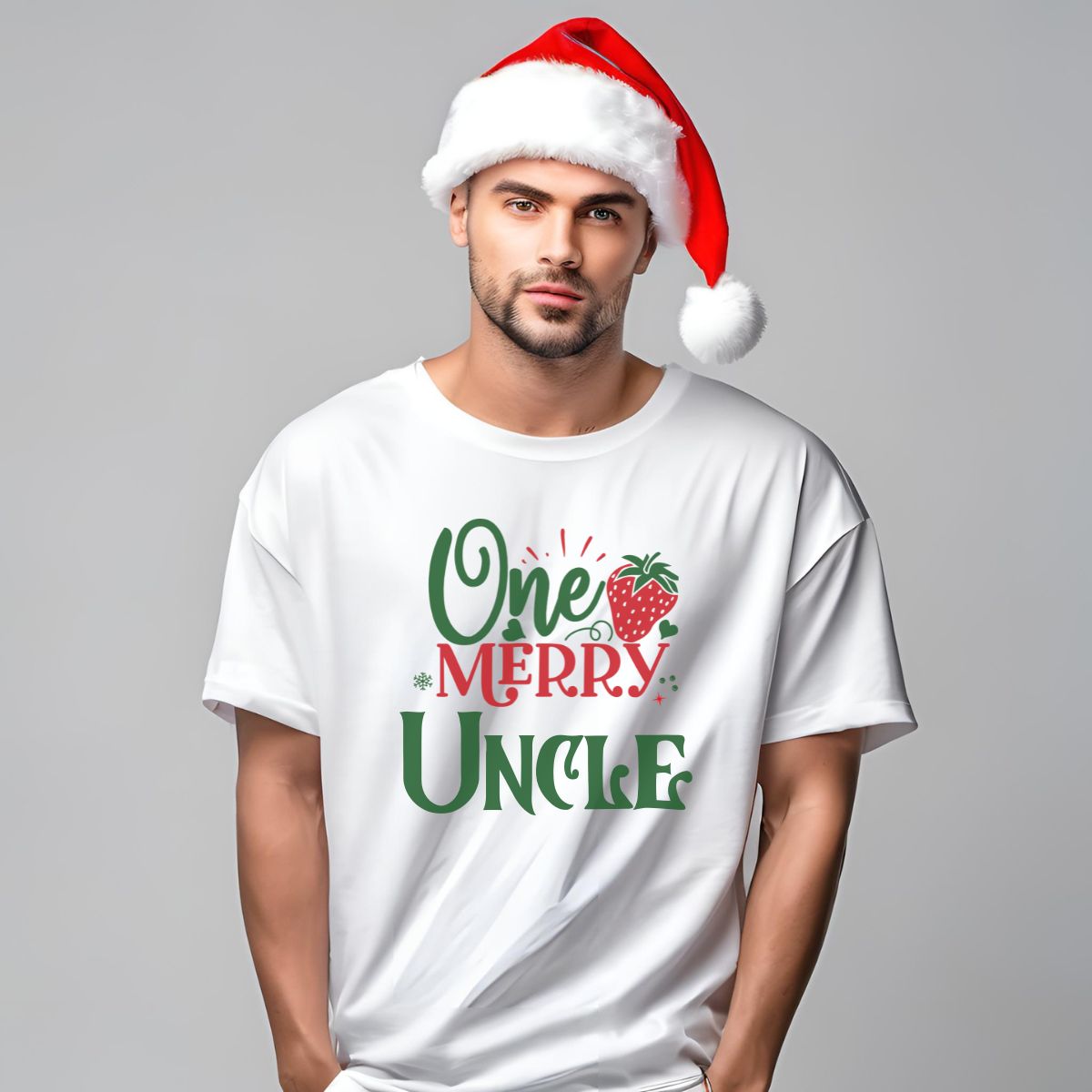 Custom One Merry Aunty/Uncle Christmas Theme Oversized T-Shirts