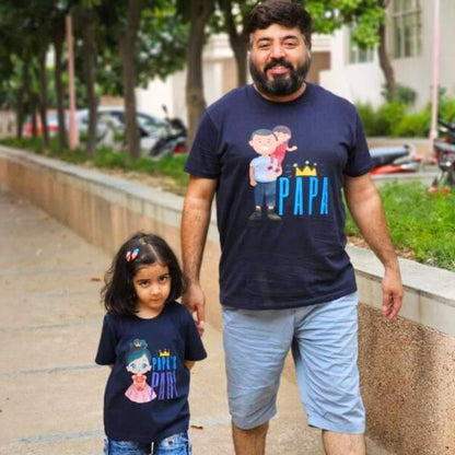 Papa and Papa's Pari Twinning T-Shirts for Father & Daughter - T Bhai