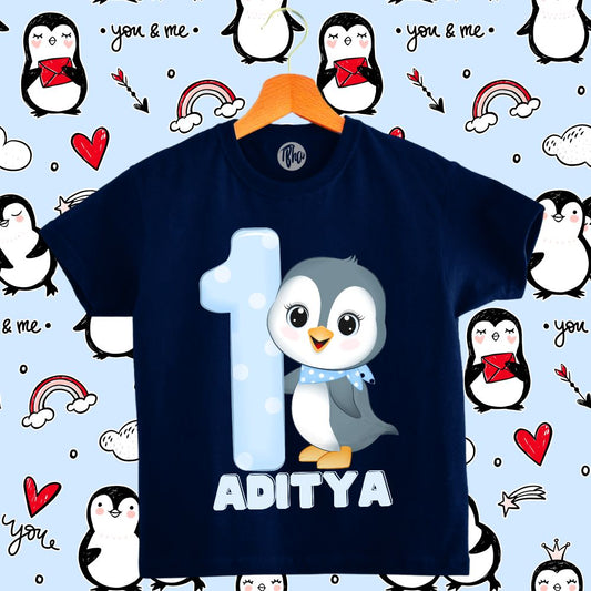 Monthly Birthday T-Shirts | 0-6 Months | Penguin Theme T-Shirts for Babies - T Bhai