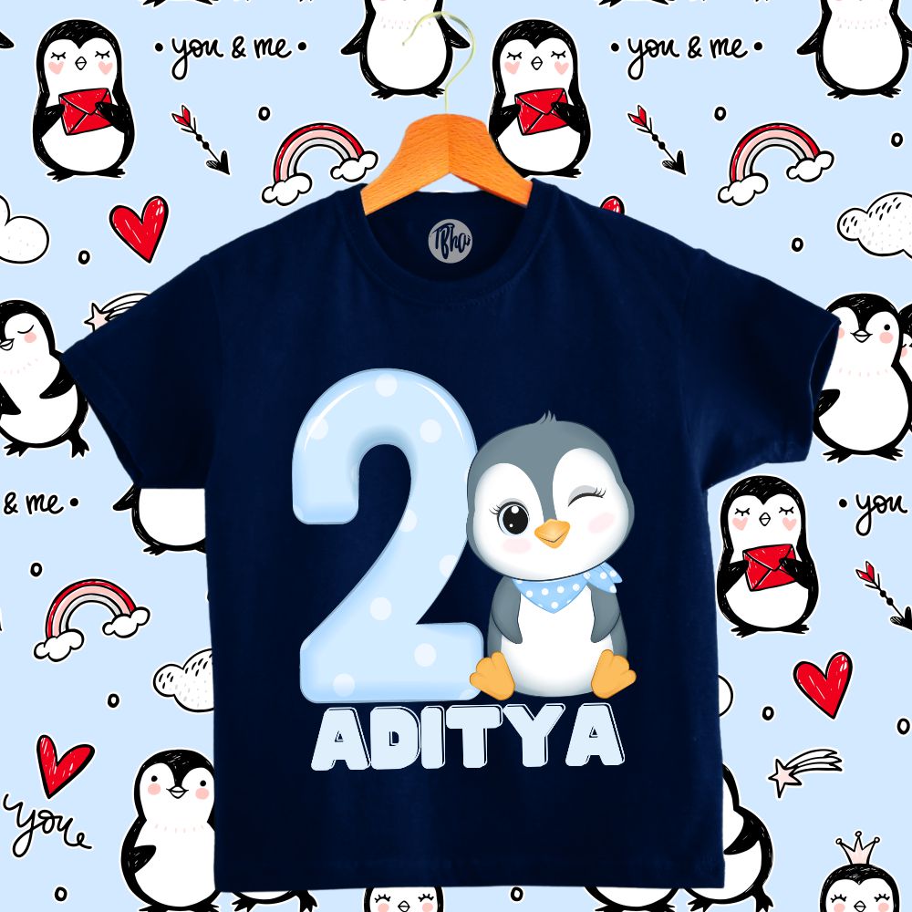Monthly Birthday T-Shirts | 0-6 Months | Penguin Theme T-Shirts for Babies - T Bhai