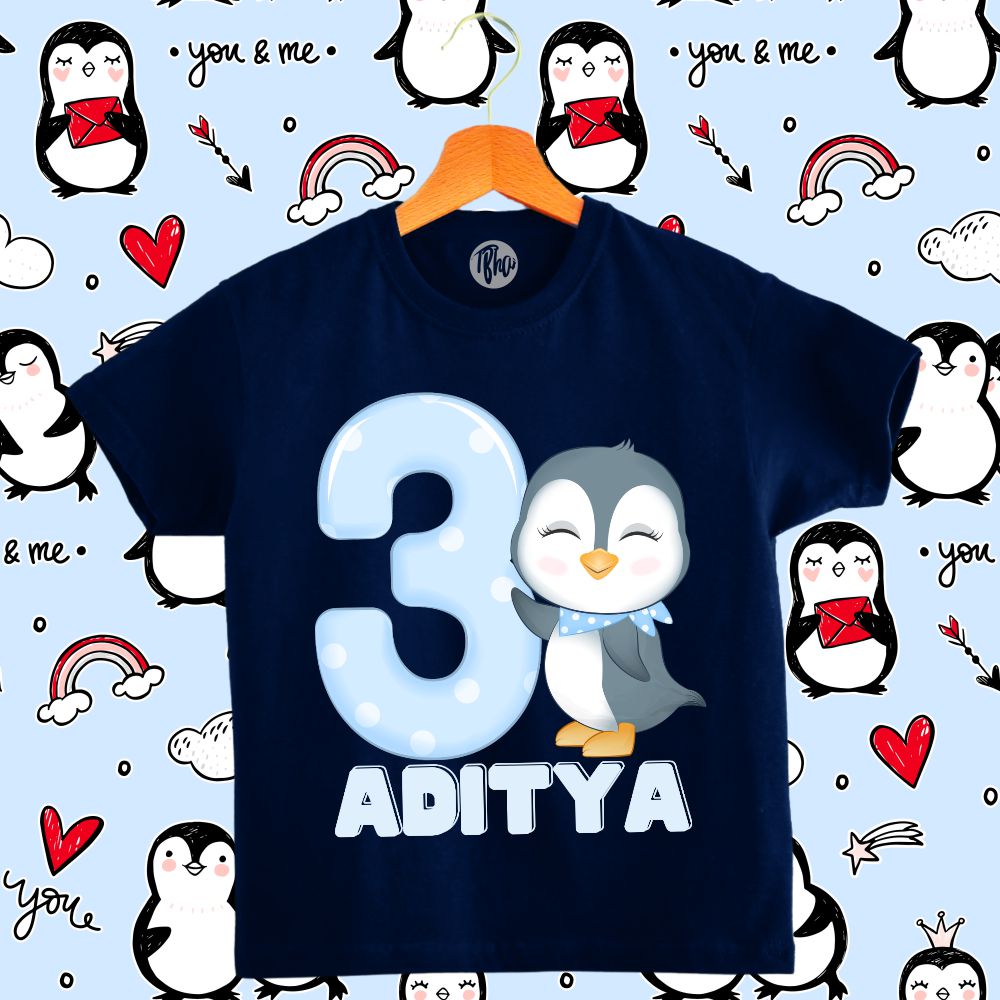 Monthly Birthday T-Shirts | 0-6 Months | Penguin Theme T-Shirts for Babies