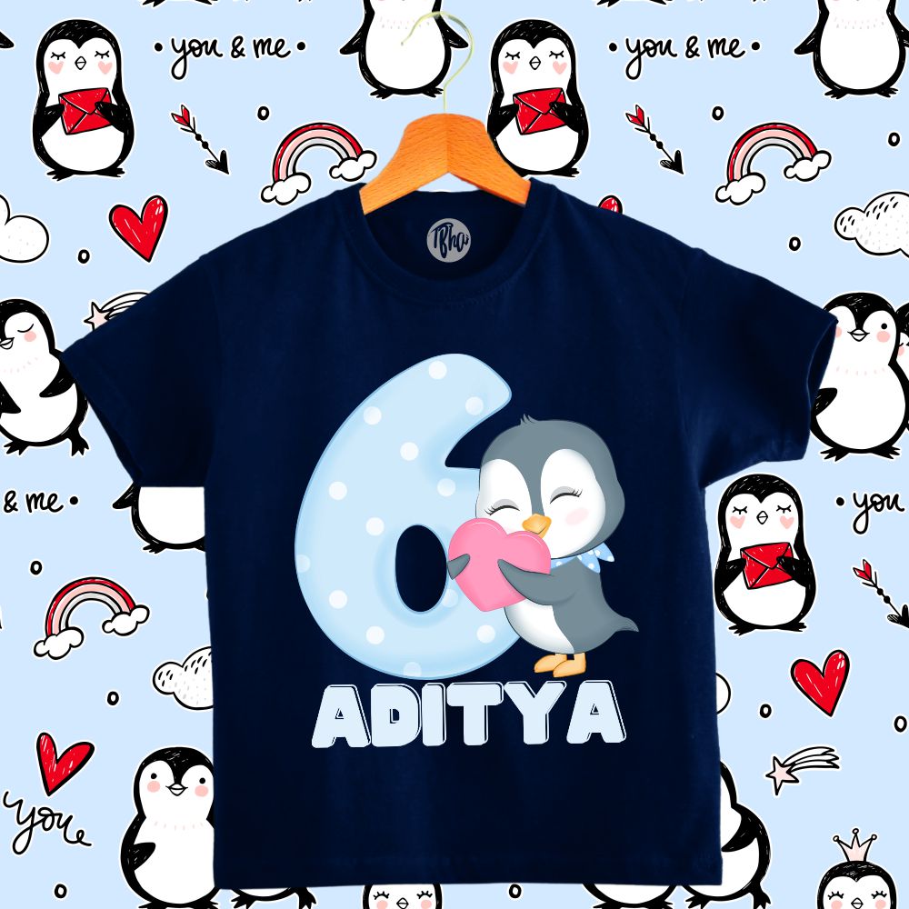 Monthly Birthday T-Shirts | 0-6 Months | Penguin Theme T-Shirts for Babies