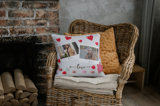 Custom Photo & Name Printed Cushion Cover