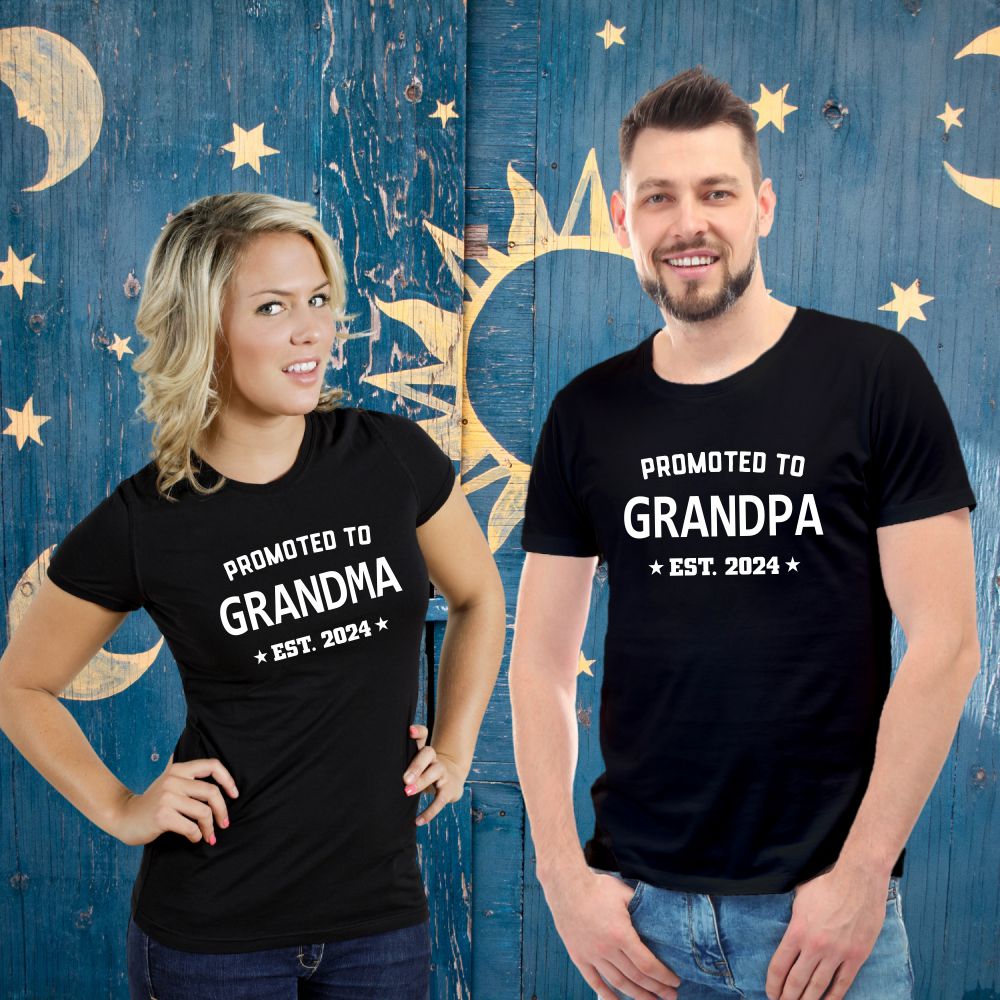 Promoted to Grandpa & Grandma Baby Announcement T-Shirt
