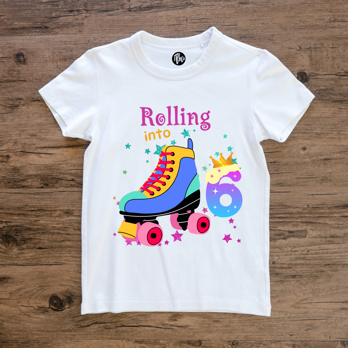 Rolling into 6 | Sixth Birthday T-Shirt