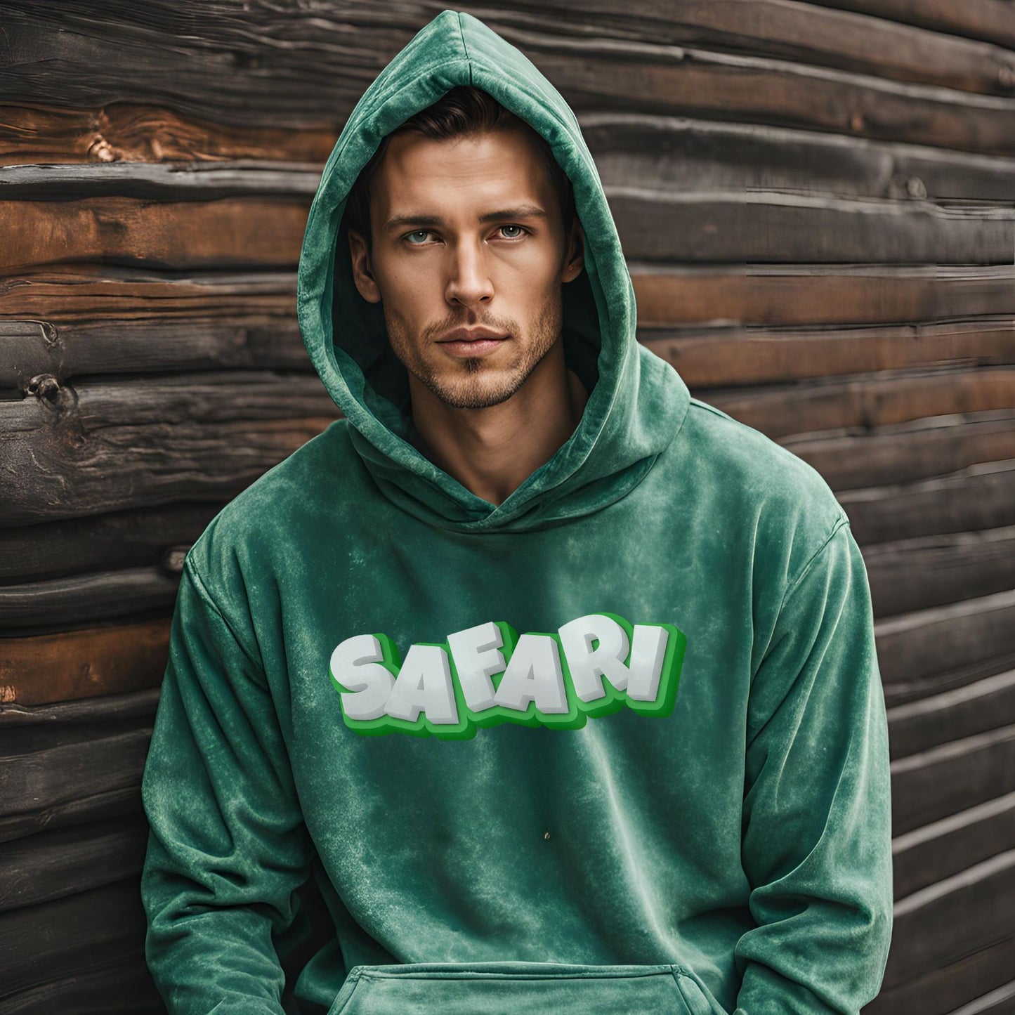 Safari Hoodie | Forest Green Unisex Acid Washed Hoodie