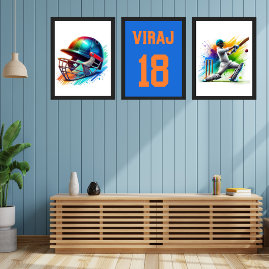 Cricket Poster for Kids | Set of 3 Posters | Ideal Gift for Cricket Fans