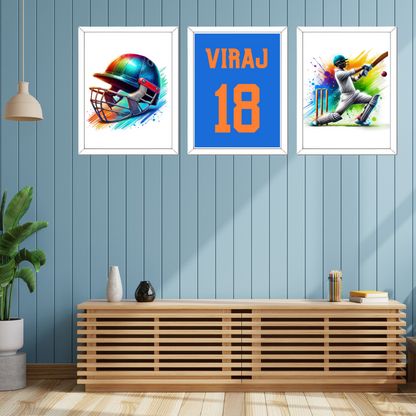 Cricket Poster for Kids | Set of 3 Posters | Ideal Gift for Cricket Fans