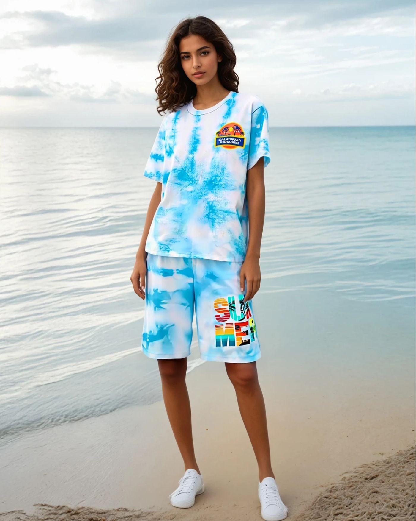 California Paradise All Over Printed Unisex T-Shirt & Shorts Co-Ord Set