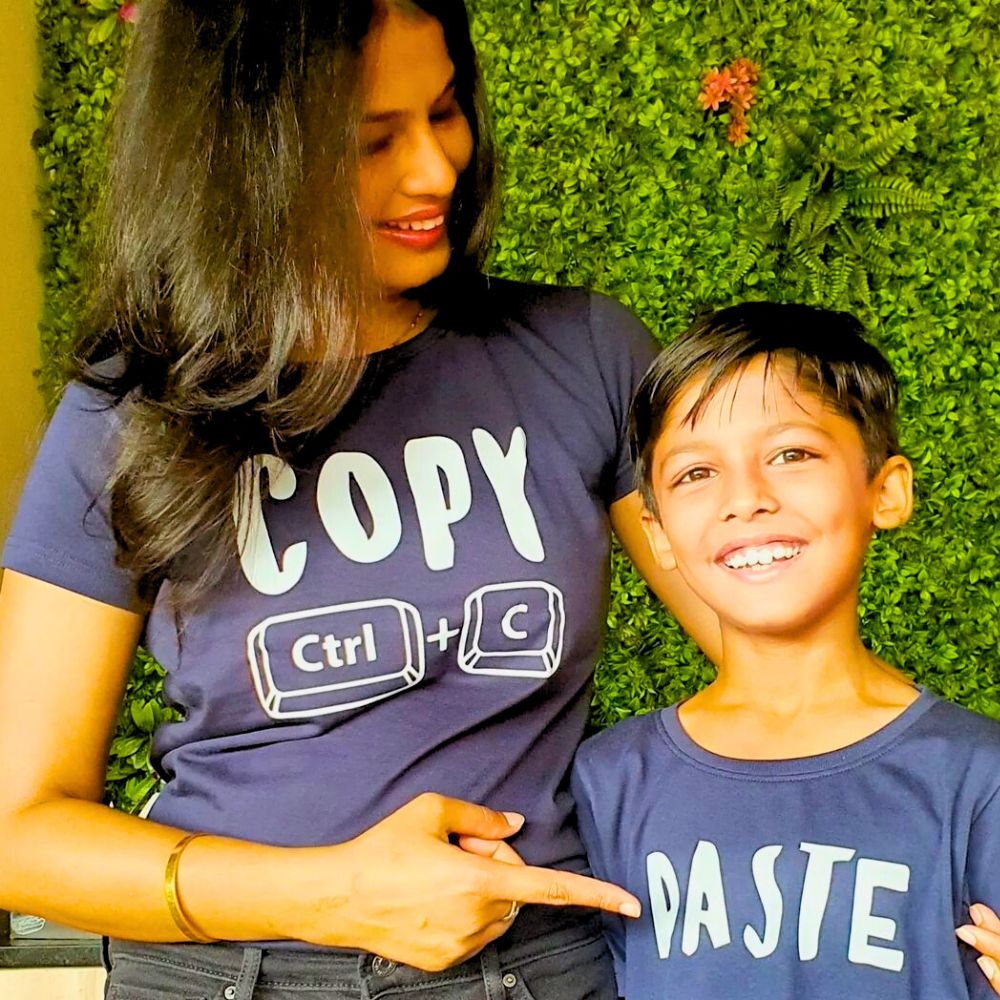 Copy Paste Ctrl C Ctrl V Matching Mother Son / Mother Daughter Combo T-Shirt - T Bhai