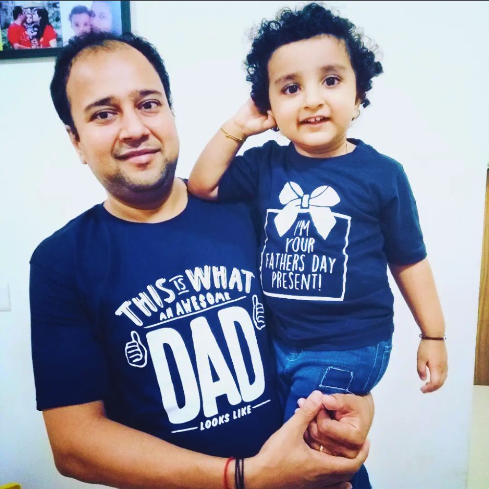 Father's Day Present of Awesome Dad - Father Son and Father Daughter Matching T-Shirts - T Bhai