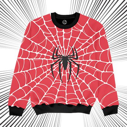 Superhero Themed All Over Printed Sweatshirt