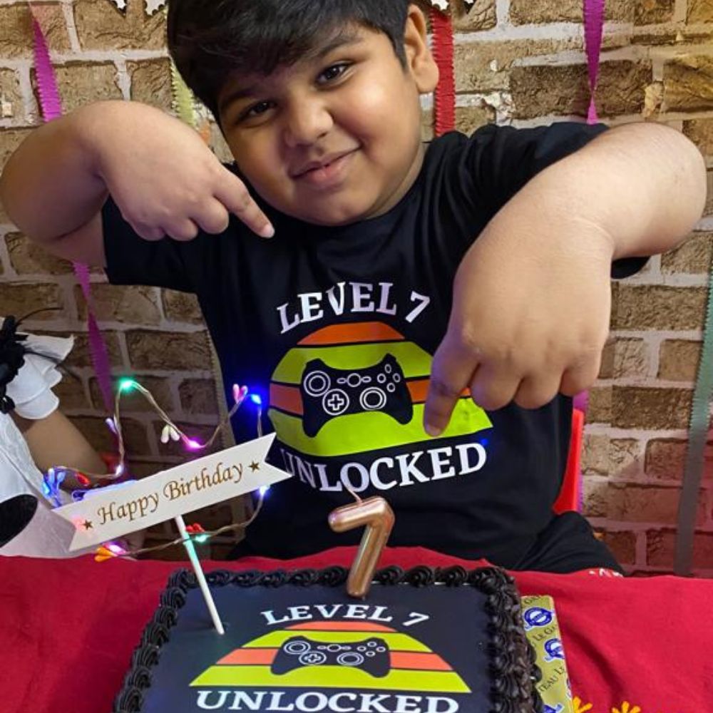 Level 7 Unlocked Seventh Birthday T-Shirt for Kids - T Bhai