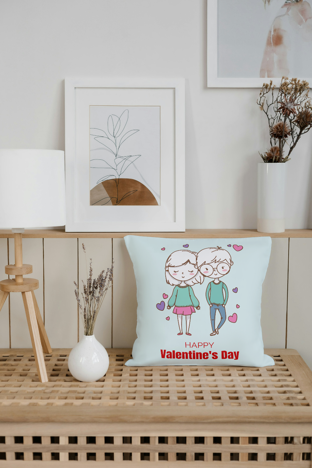 Cute Couple in Love Cushion Cover | Valentine Gift