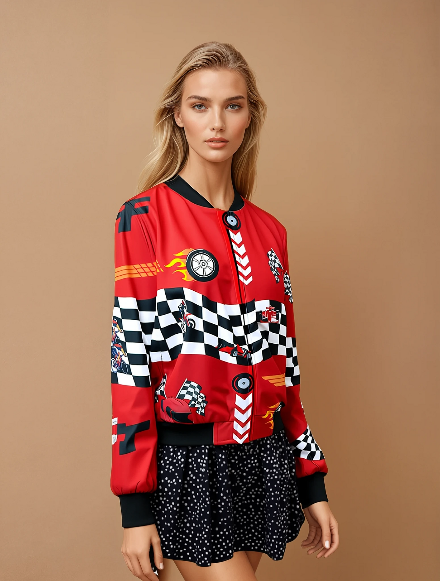 Vroom Vroom Victory Race Theme Bomber Jacket