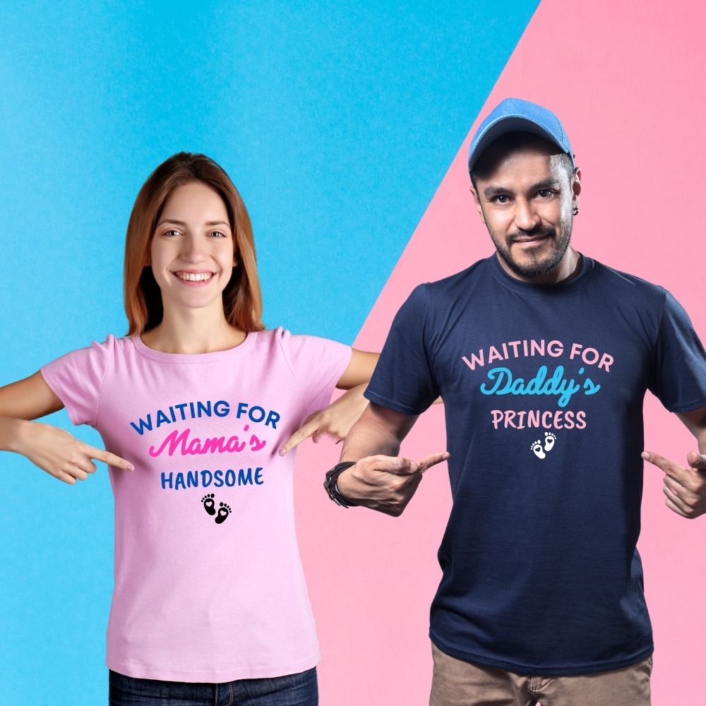 Waiting for Mama's Handsome and Daddy's Princess Baby Announcement T-Shirts