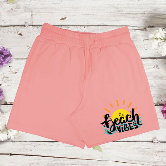 Beach Vibes Unisex Terry Shorts Pink