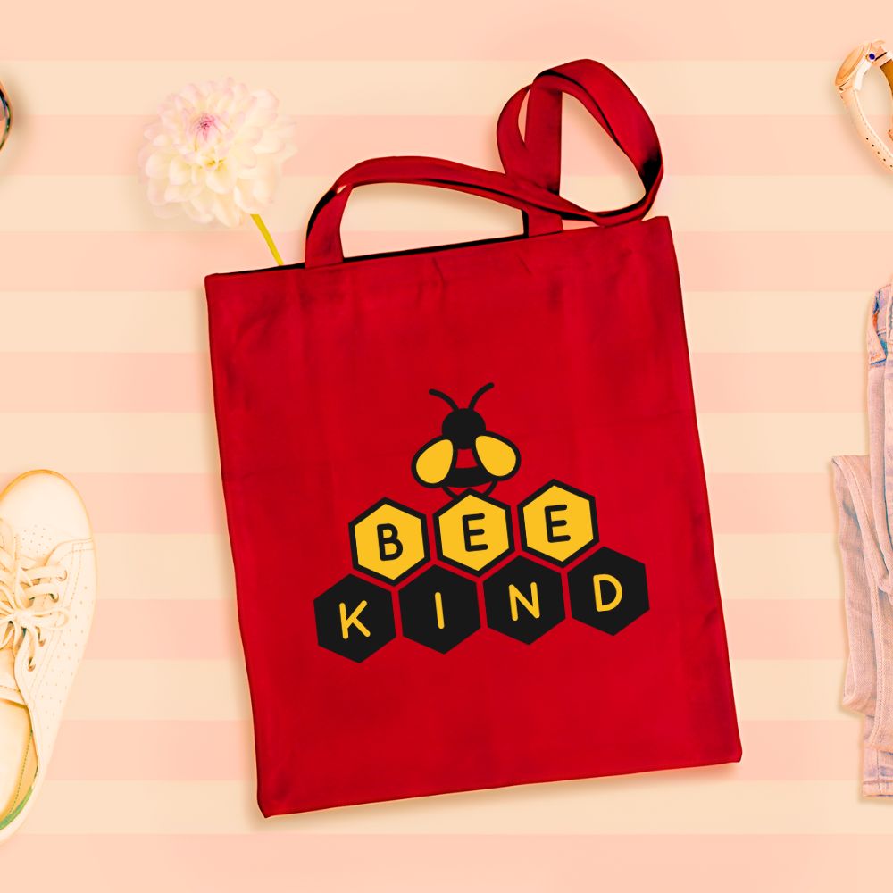 Bee Kind Tote Bag with Zipper