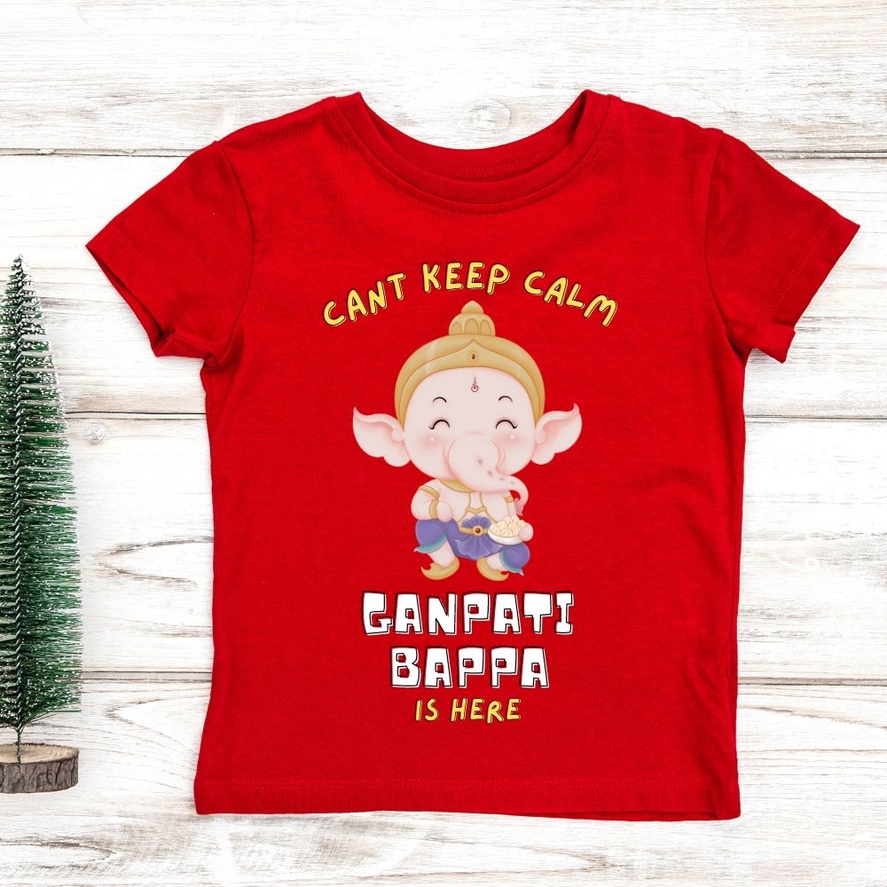 Can't Keep Calm Ganpati Bappa is here | Ganesh Festival T-Shirts for All - T Bhai
