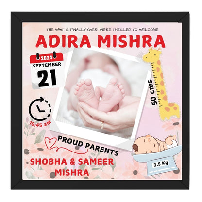 A Perfect Moment Captured | Personalized Baby's Birth Details Poster