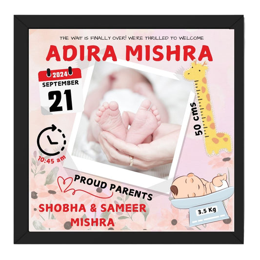 A Perfect Moment Captured | Personalized Baby's Birth Details Poster