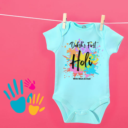 Personalized First Holi Onesie for Babies