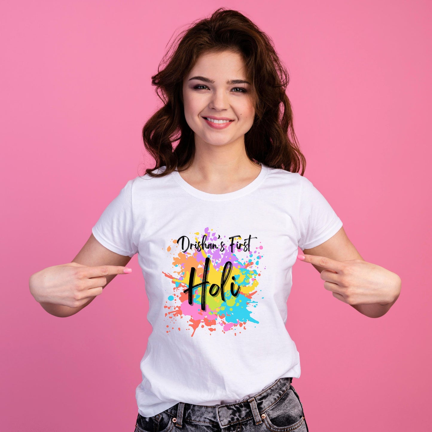 Personalized First Holi T-Shirts For Family