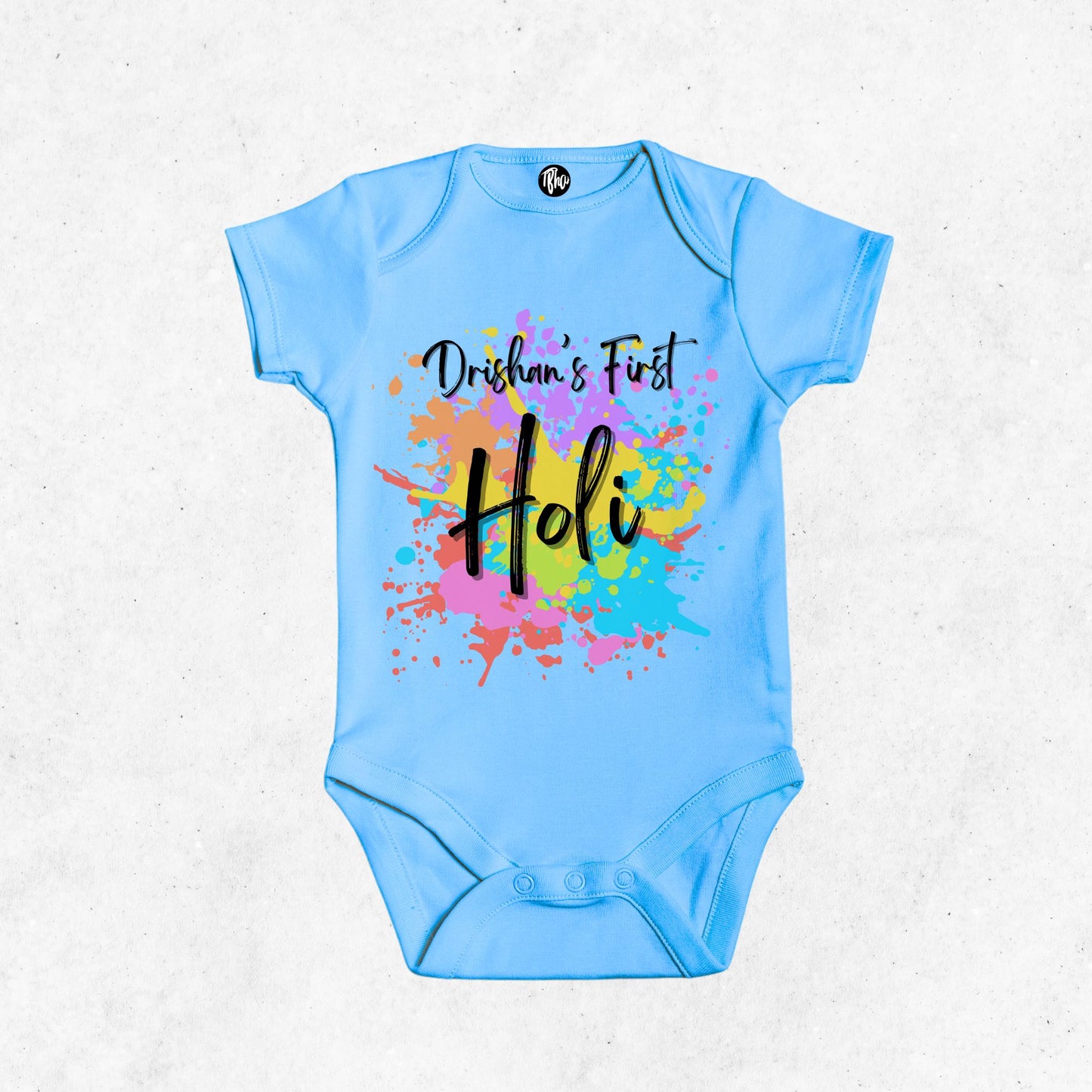 Personalized First Holi Onesie for Babies