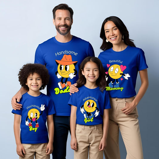 Handsome Daddy Beautiful Mommy Mischievous Boy Adventurous Girl | Complete Fun Family TShirts