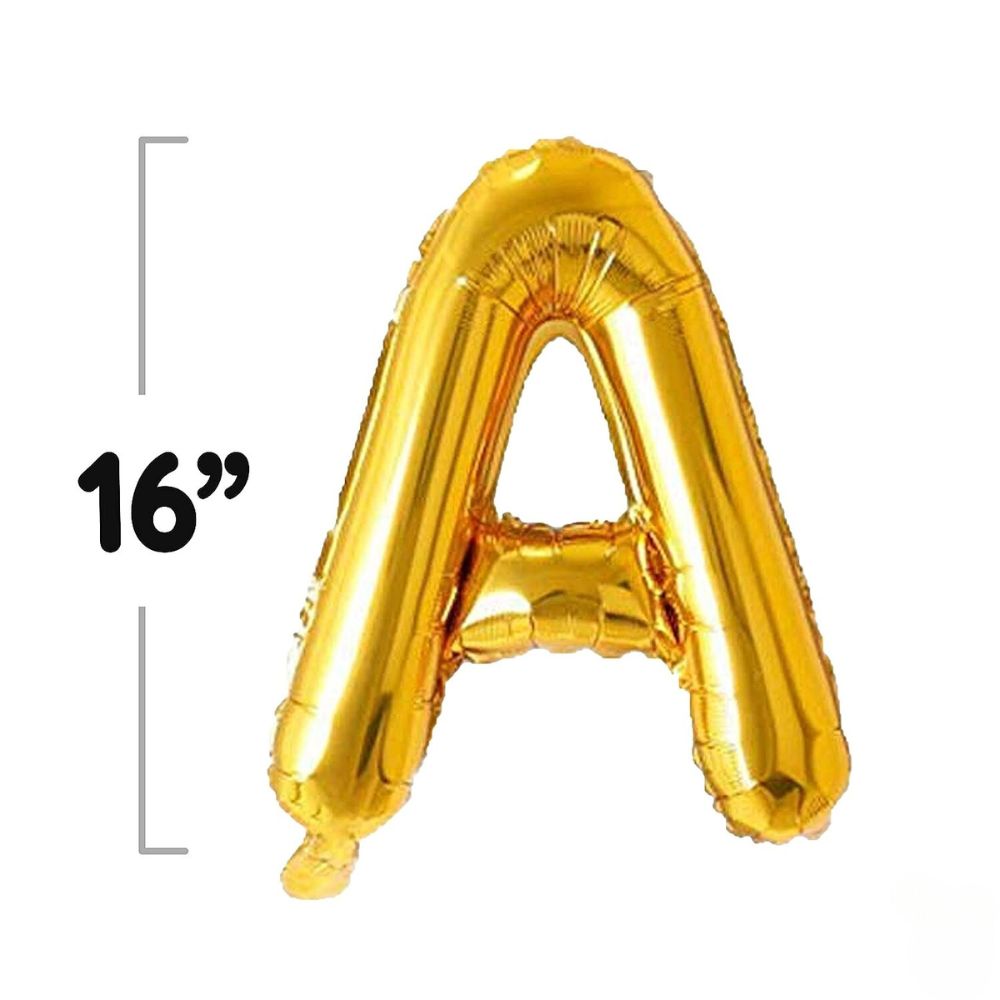 Happy Anniversary 16 Letters | Metallic Gold Foil Balloon Banner