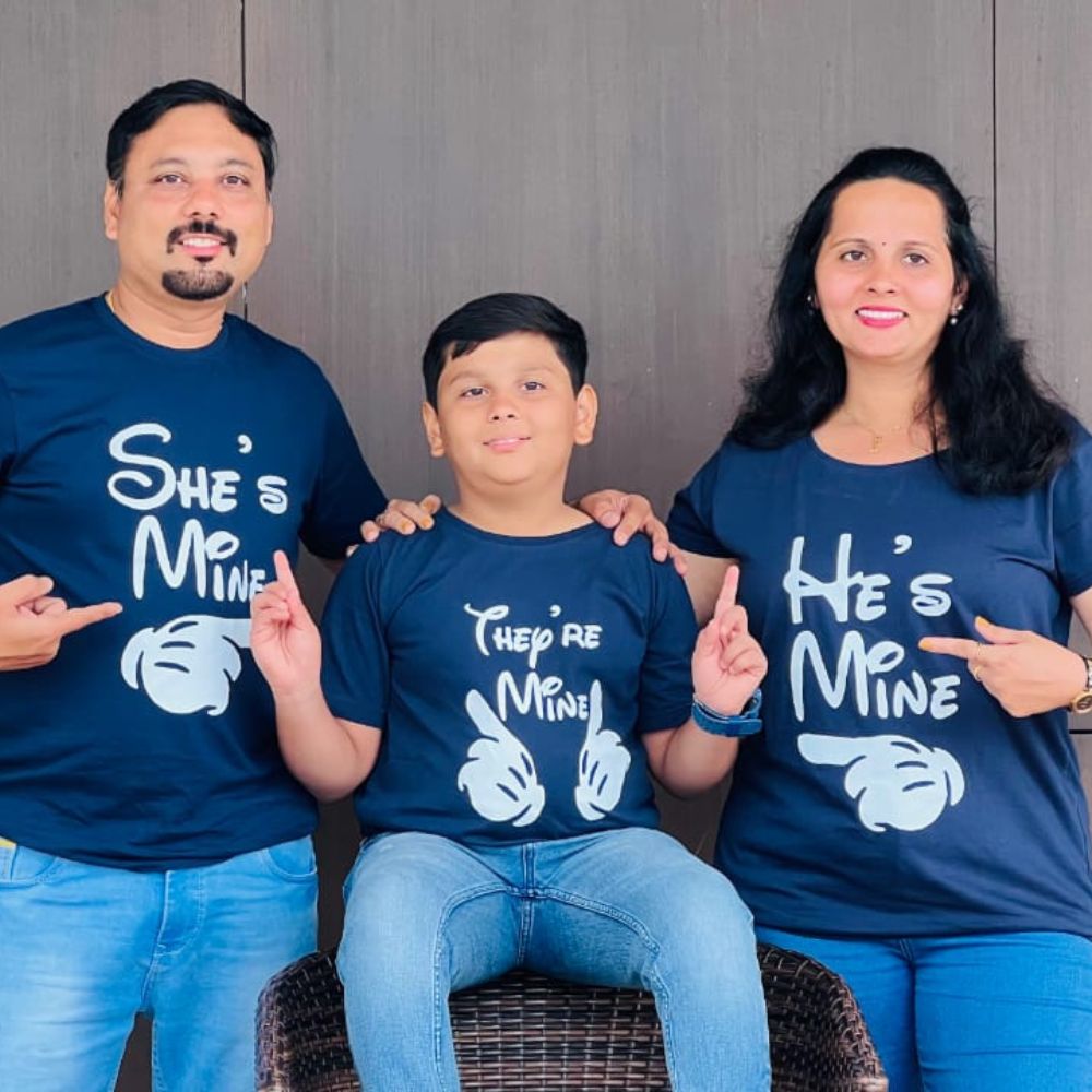 He is Mine She is Mine They are Mine Matching Family Tees - T Bhai