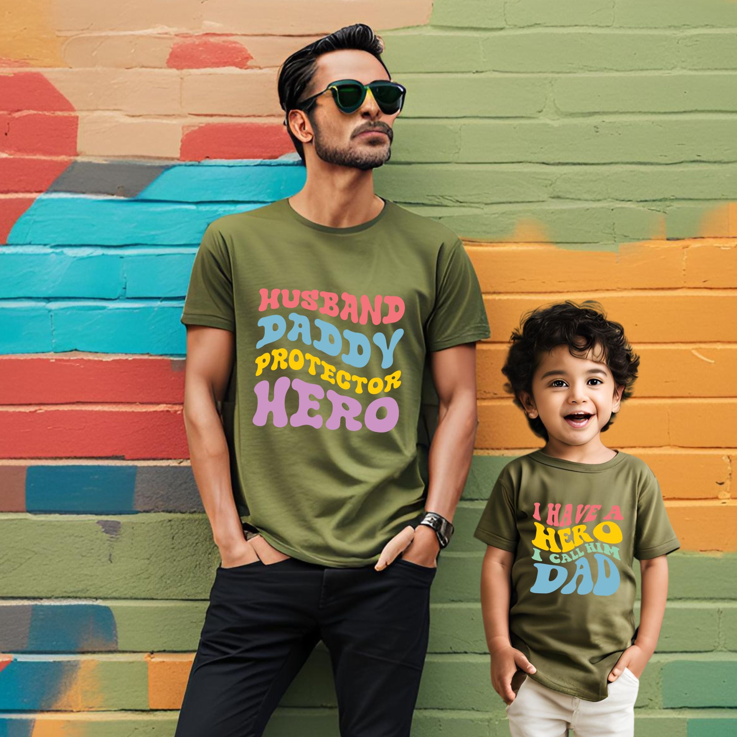 Daddy Hero Protector Father Son and Father Daughter T-Shirts exclusive ...