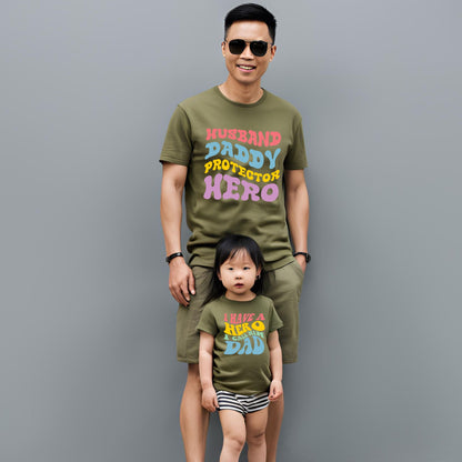 Daddy Hero Protector Father Son and Father Daughter T-Shirts