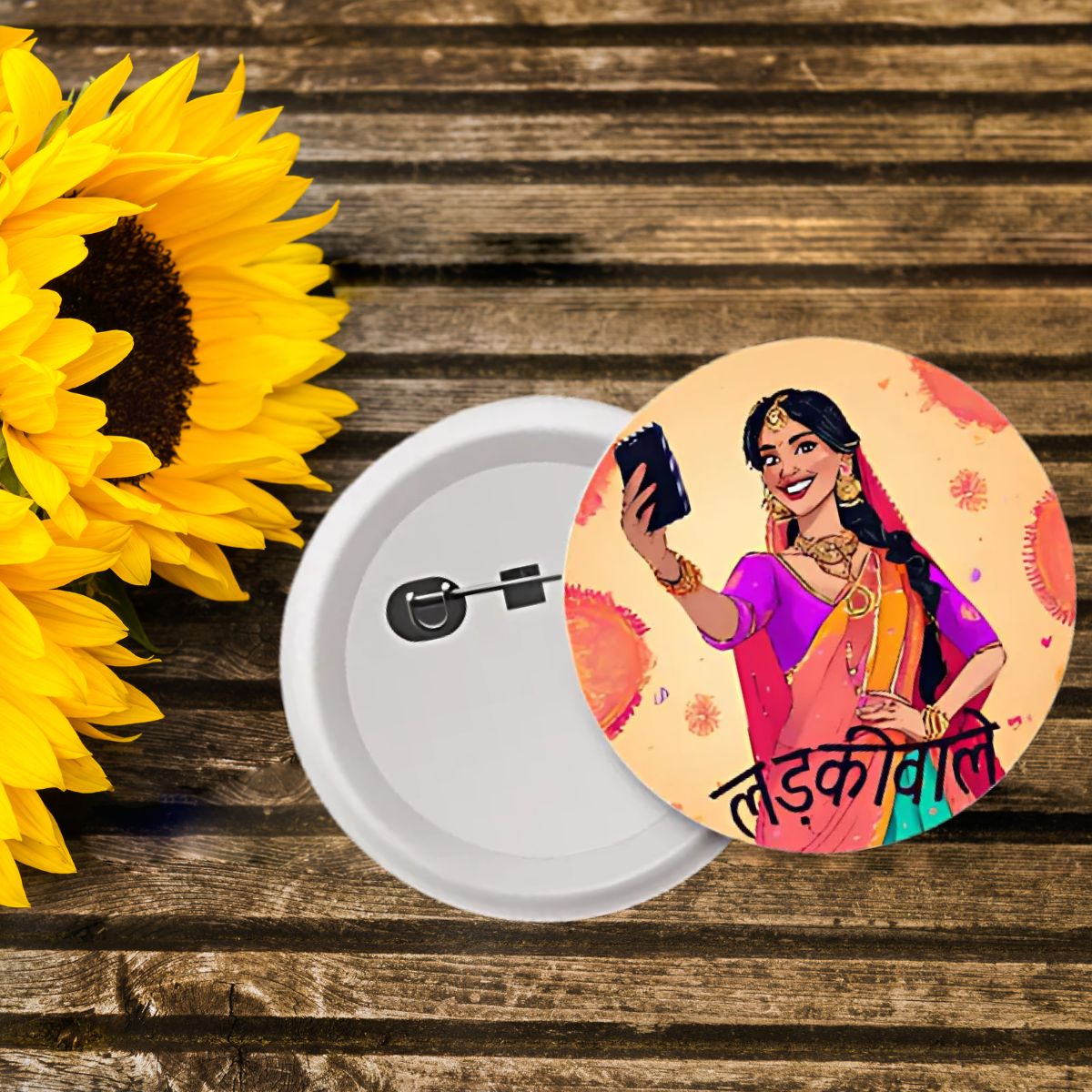 Set of 25 Button Badges for Ladkiwale | Wedding Props