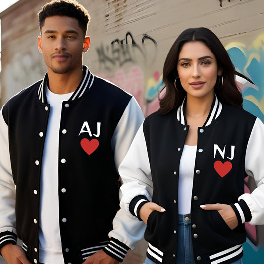 Personalized Name Initials Varsity Jackets for Him & Her