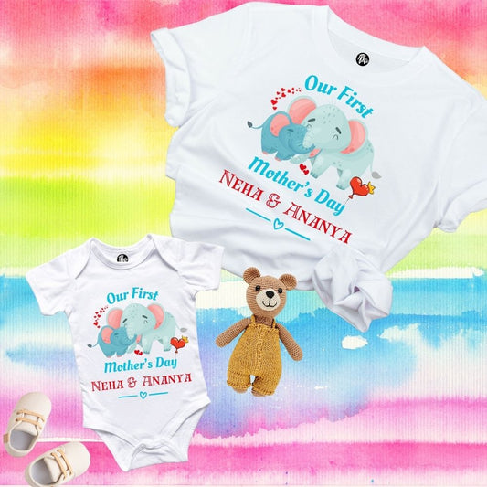 Our First Mother's Day Personalized Mother & Baby Combo T-Shirts