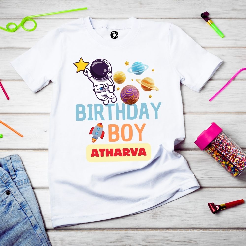 Space theme Birthday Boy Customized T-Shirt - T Bhai