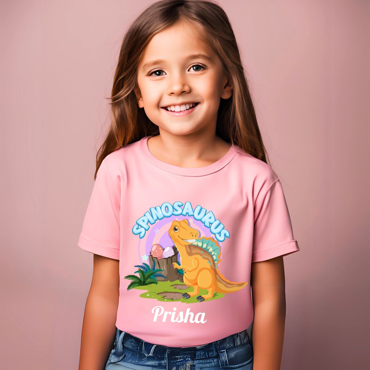 Personalized Spinosaurus Dino Theme Birthday T-Shirt