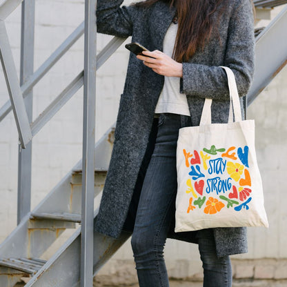 Stay Strong Tote Bag with Zipper
