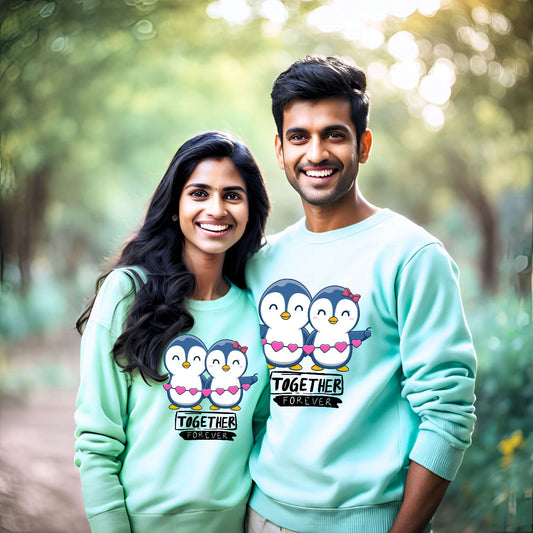 Together Forever Sweatshirts for Couples | Mint Color Sweatshirts