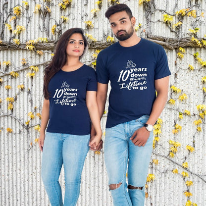 10 Years Anniversary Special Custom Couple T-Shirt - T Bhai