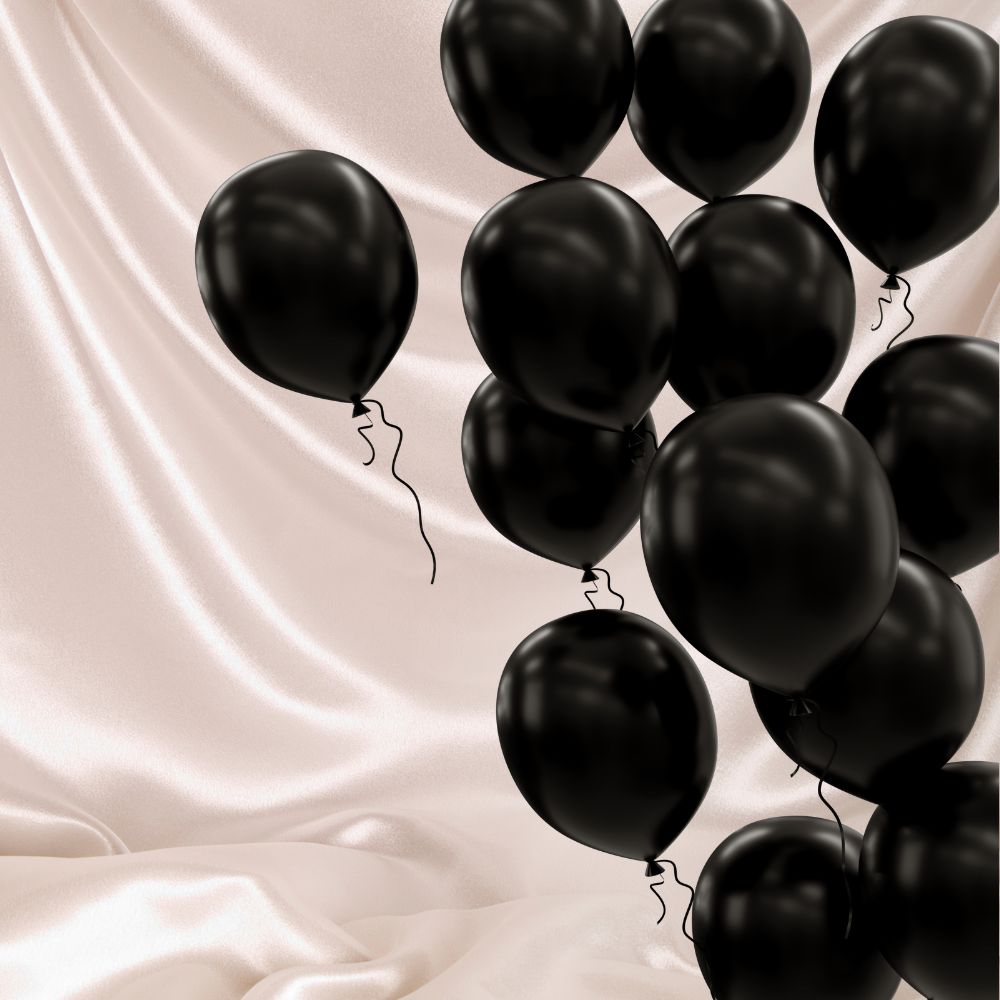 Metallic Black Color Balloon (Pack of 25) for Birthday Parties & Decoration - T Bhai