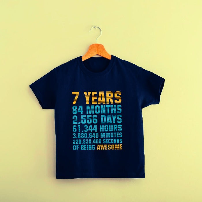 Awesome Seventh Birthday T-Shirt for Kids - T Bhai