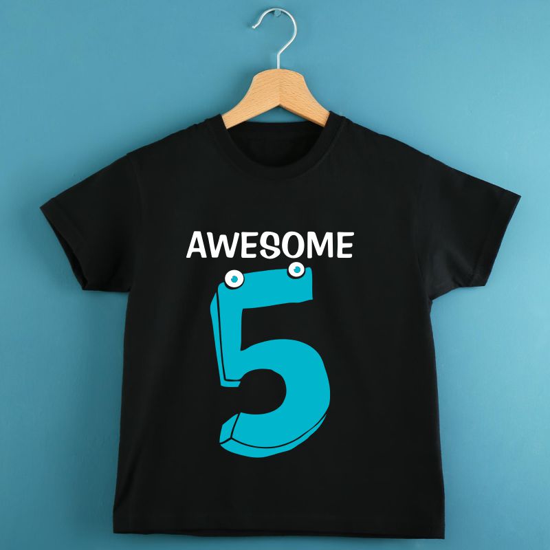 Awesome Five 5th Birthday T-Shirt for Kids - T Bhai