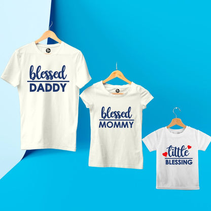 Blessed Mommy Blessed Daddy & Little Blessing Family T-Shirt - T Bhai